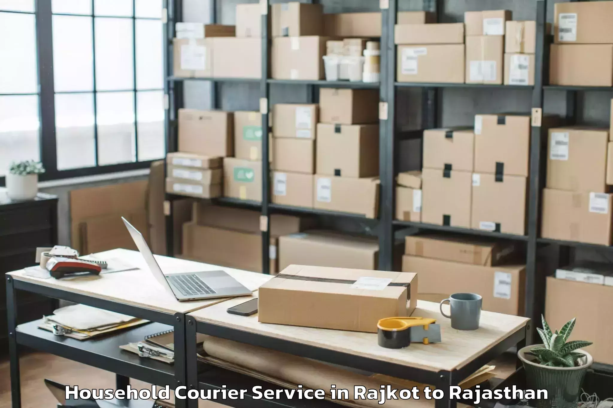 Book Rajkot to Hindaun Household Courier